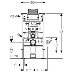 Инсталляция для унитаза Geberit Duofix Omega h82 GEBERIT 111.003.00.1, низкая