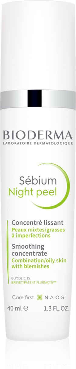 Bioderma Sebium Night Peel - разглаживающая и отшелушивающая сыворотка против несовершенств кожи /   40  ml  / GTIN 3701129801369