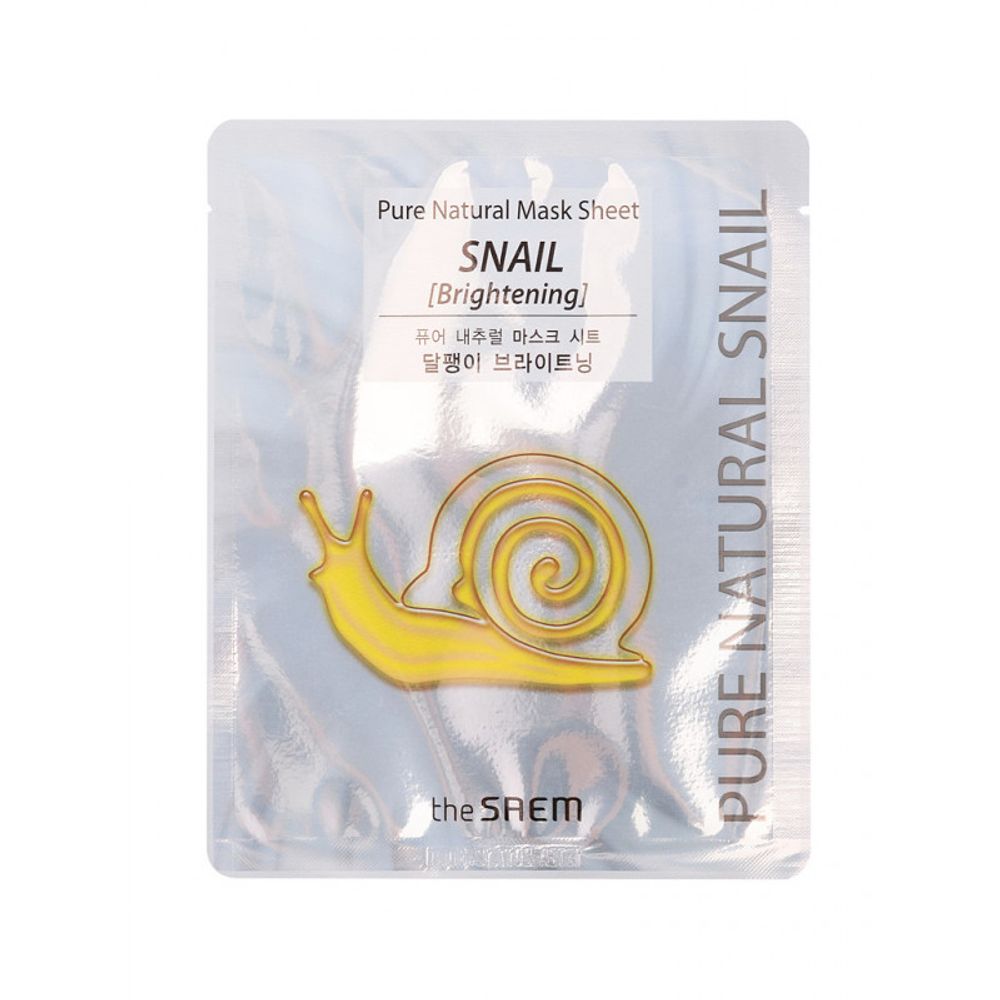 Маска на тканевой основе для лица улиточная (сияние) The Saem Pure Natural Mask Sheet Snail Brightening