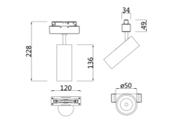 Трековый светильник Technical TR019-2-10W3K-MG
