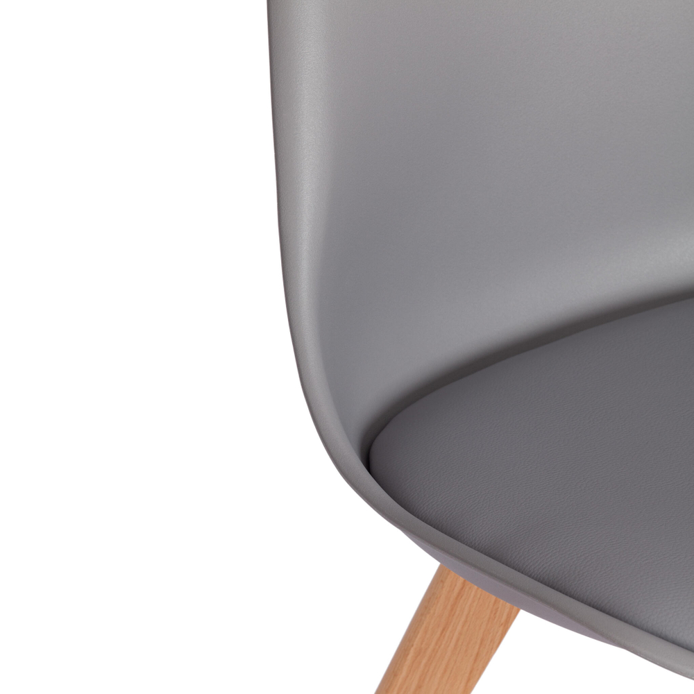 Стул TULIP (mod. 73-1) дерево/пластик/экокожа, 47,5x55x80 см, Серый (Grey)