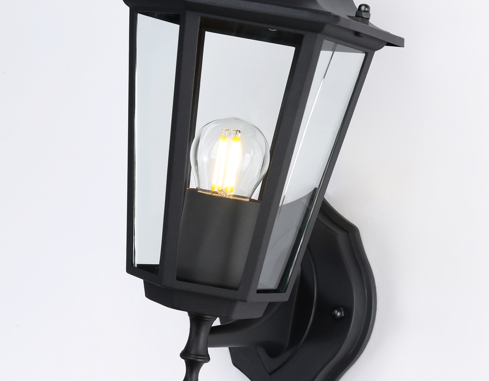 Светильник уличный настенный ST2010 BK/CL черный/прозрачный IP54 E27 max 40W 360*150*210