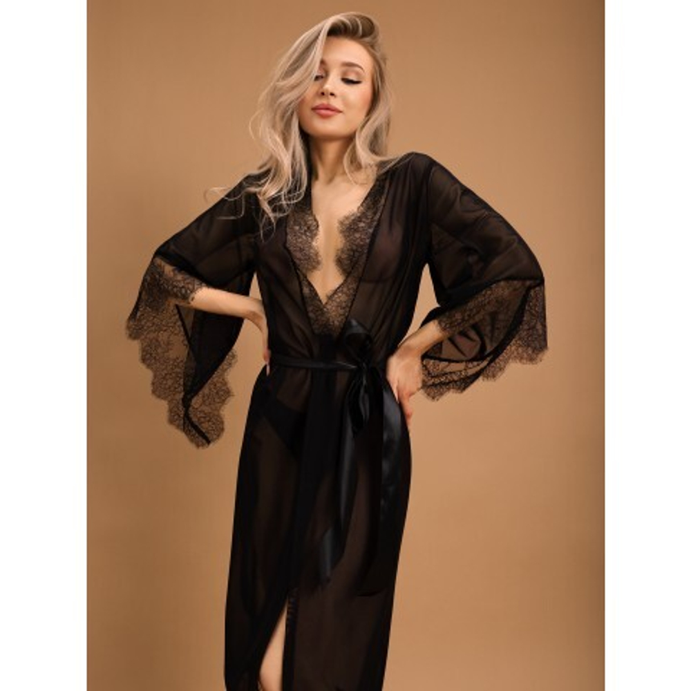 Элегантный пеньюар с отделкой кружевом (Muse) (XXL/XXXL)