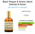 Парфюм Zielinski & Rozen Black Pepper & Amber, Neroli