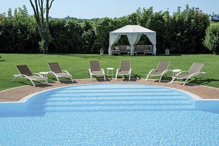 Шезлонг металлический Felicita Oliver, белый, тортора