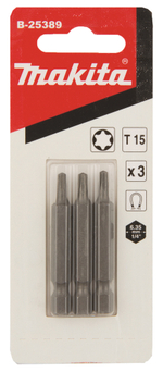 Насадка T15, 50 мм, E-form (MZ), 3 шт. Makita B-25389 T20 25 мм C-form 3 шт.