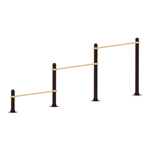 Спортивный комплекс №18, с тройным каскадом турников для отжиманий, 4550*200*1700 мм., D=89 мм.