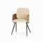 Обеденный стул Dune, бежевая экокожа, спинка орех