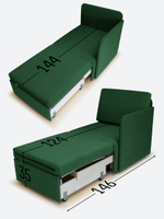 Кресло-кровать "Миник" с левым подлокотником, под правую руку, велюр Dream Forest