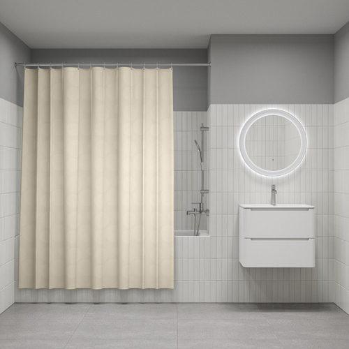 Штора для ванной полиэстер IDDIS BD02P18i11 180*200 бежевая  c кольцами