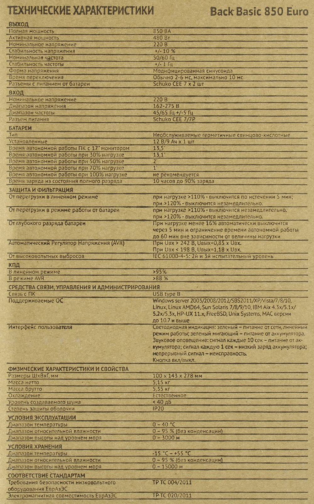 Источник бесперебойного питания Ippon Back Basic 850 Euro 480Вт 850ВА черный 403408