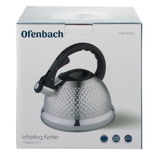 Чайник 2,7 л. из нержавеющей стали со свистком Ofenbach NB 100306 и ручкой "soft touch"