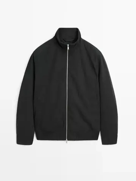 Massimo Dutti Куртка c деталями в виде налокотников, темно-синий