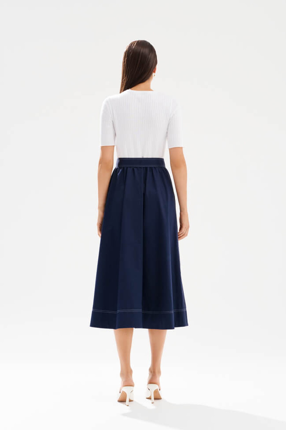 51773 Платье женское (бело-синий)