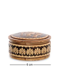 Народные промыслы BST-411/ 5 Шкатулка «Слон» (береста, тиснение)