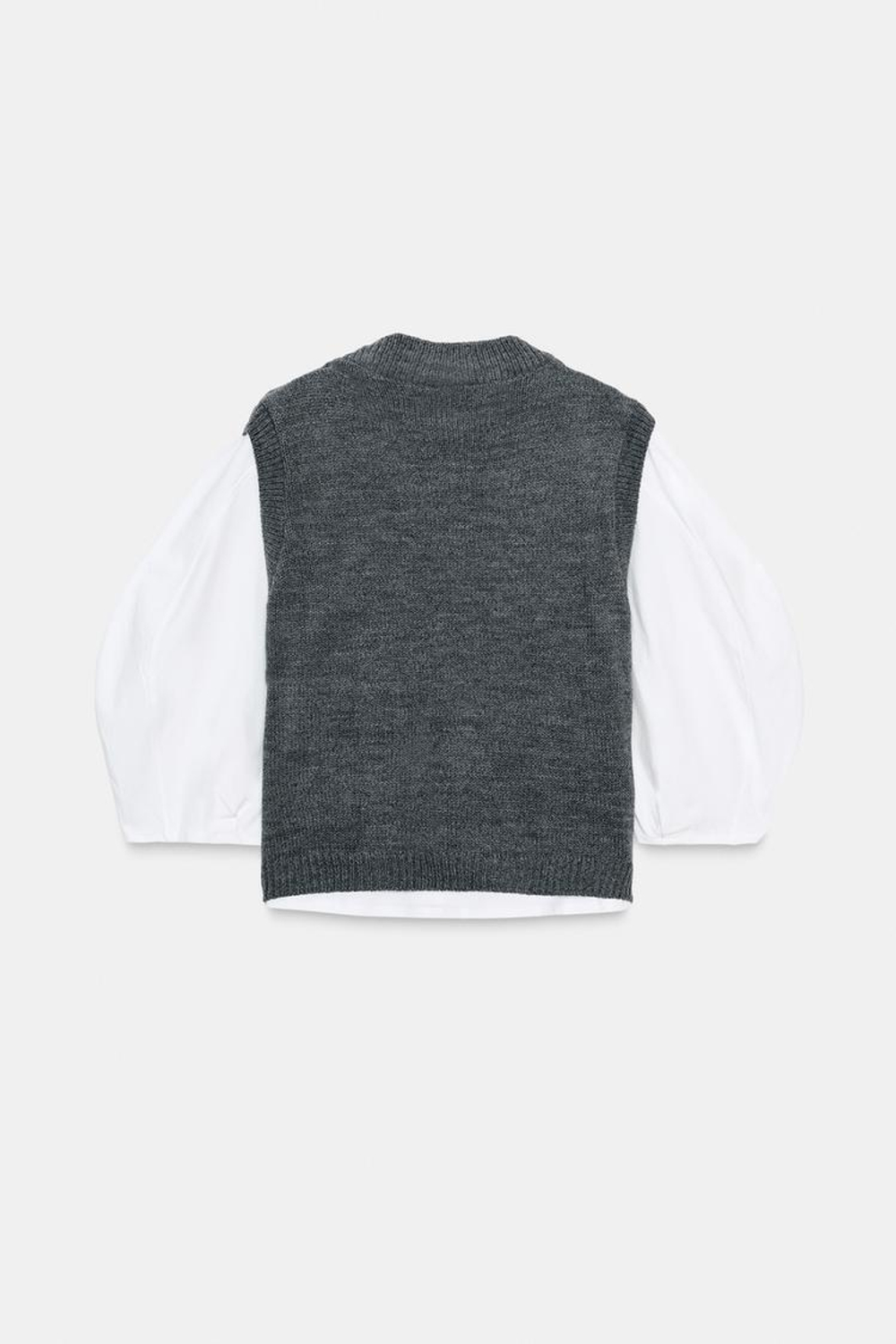 ZARA ФУТБОЛКА С КОМБИНИРОВАННЫМ ЖИЛЕТОМ, АНТРАЦИТОВО-СЕРЫЙ