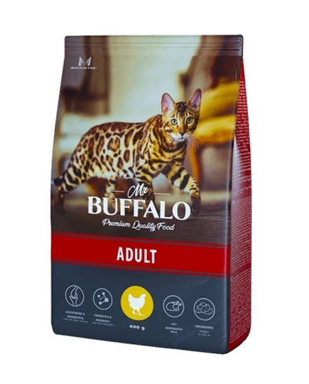 Mr.Buffalo 400г Adult Сухой корм для взрослых кошек Курица