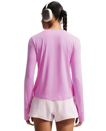 Женская теннисная футболка с длинным рукавом Nike One Classic Dri-Fit Long-Sleeve - light magenta/white