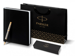 Подарочный набор: Ежедневник недатированный и Ручка-роллер Parker IM Metal, T223, цвет: Brushed Metal GT