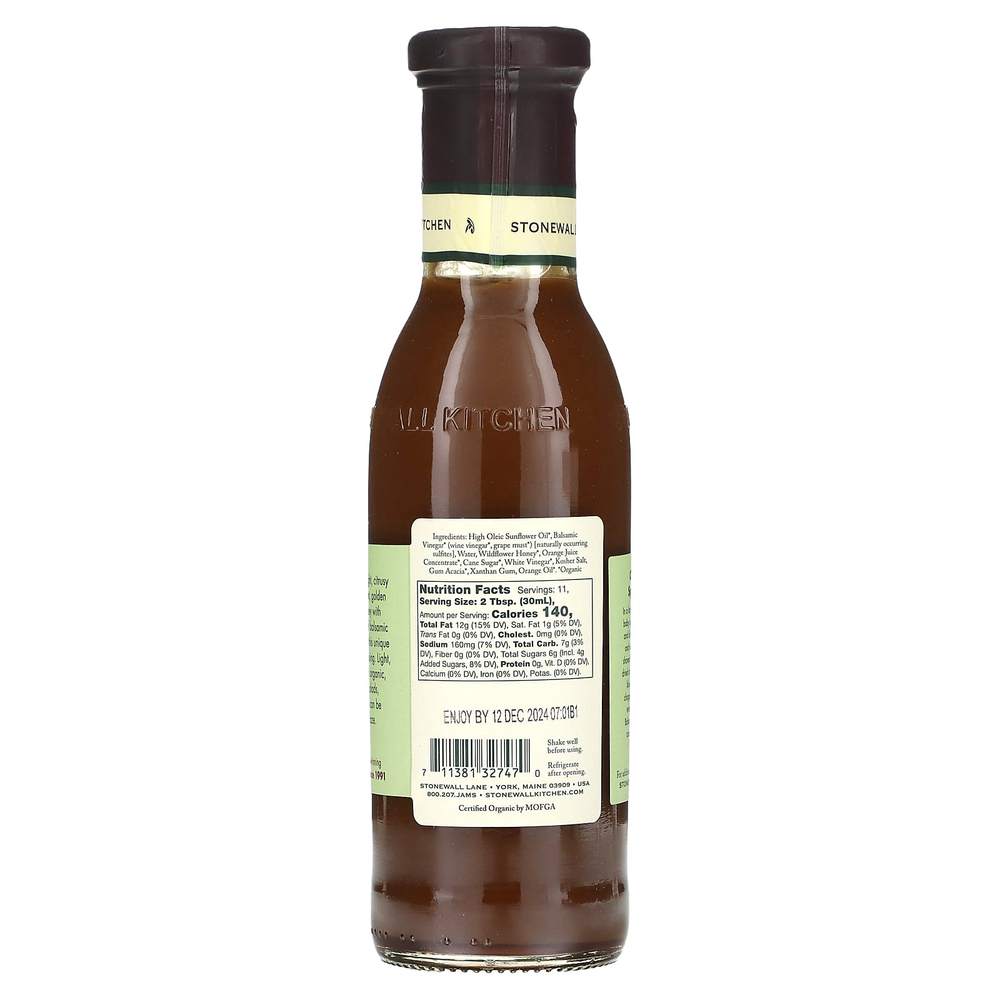 Stonewall Kitchen, Organic Honey Orange Balsamic Dressing, 11 fl oz (330 ml)