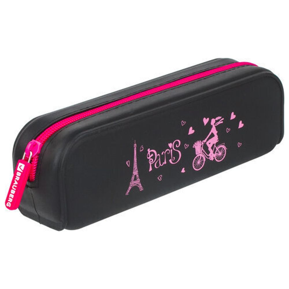Пенал-косметичка BRAUBERG, силикон, "Paris", 20х5х6 см, 229033