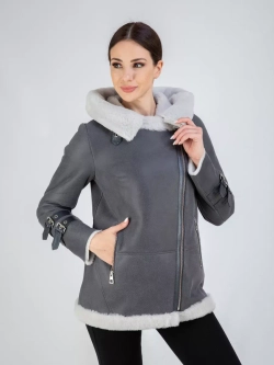 Дубленка авиатор натуральная с капюшоном