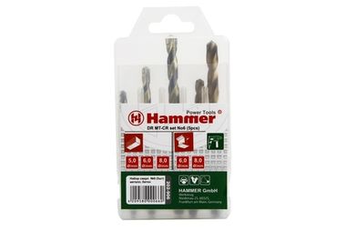 62829 Набор сверл Hammer Flex 202-906 DR set No6 (5pcs) 5-8mm металл камень, 5шт.(подарок) Hammer 202-906