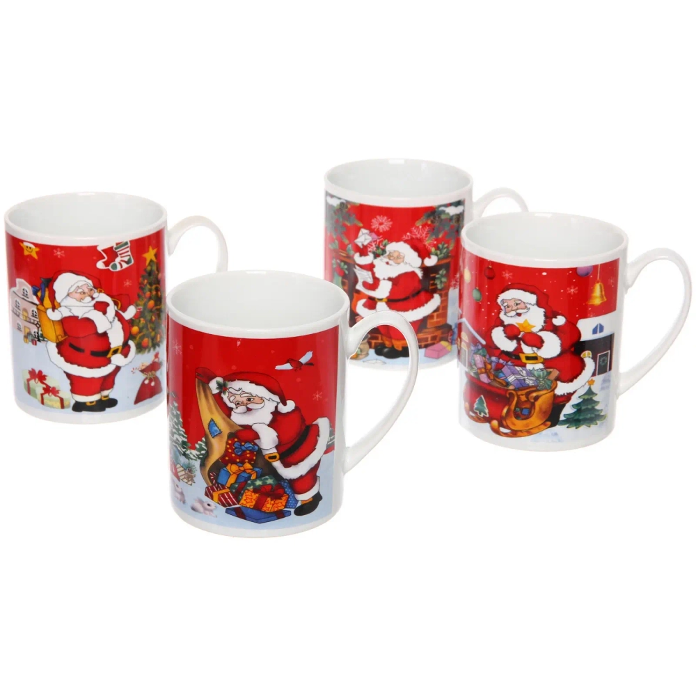 Кружка керамическая 450мл «Подарок от Деда Мороза», микс рисунков