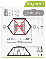 ТУРИСТИЧЕСКАЯ ПАЛАТКА NORMAL ЛАДОГА 2