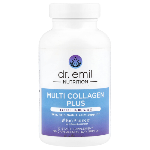 Dr. Emil Nutrition, Multi Collagen Plus, типы I, II, III, V и X, 90 капсул