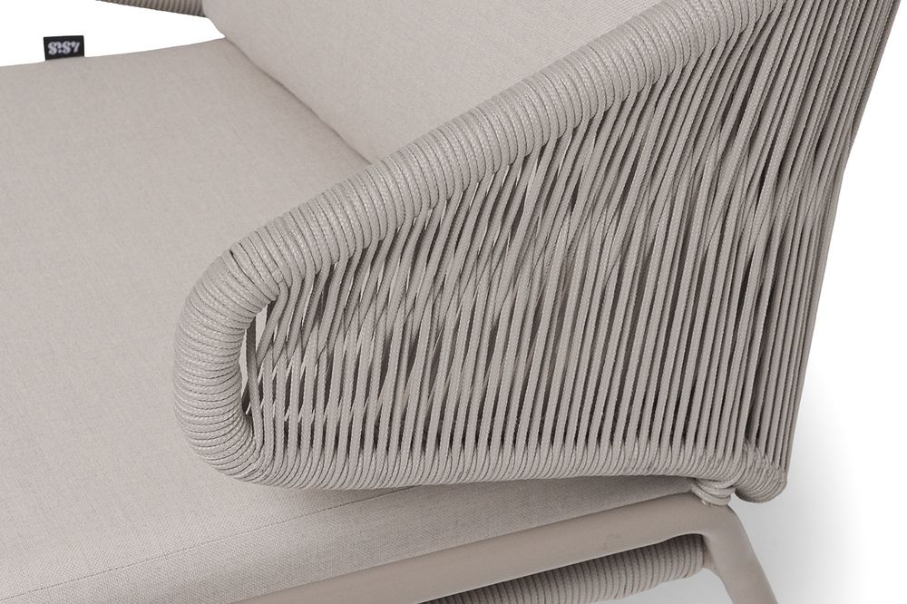 "Альмерия" кресло плетеное из роупа, каркас из алюминия, цвет бежевый