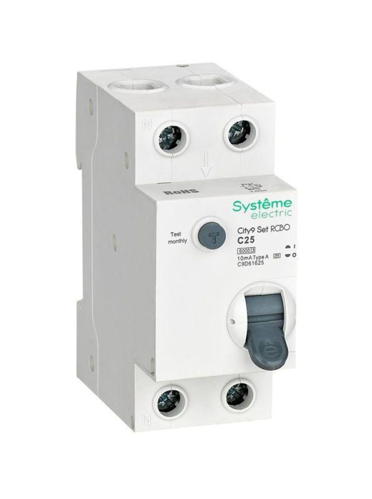 Выключатель автоматический дифференциального тока City9 Set (АВДТ) 1P+N C 25А 6кА 10мА Тип-A 230В SE C9D61625