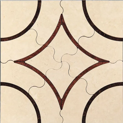 ACM-Y-1/4 Итальянская мозаика мрамор Skalini Alcamo бежевая  светлая глянцевая
