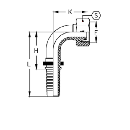 Фитинг DN 10 DKO-S (Г) 22x1.5 14 (90)