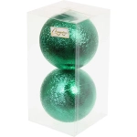 Новогодние шары 10см (набор 2шт) «Мягкий блеск», зеленый