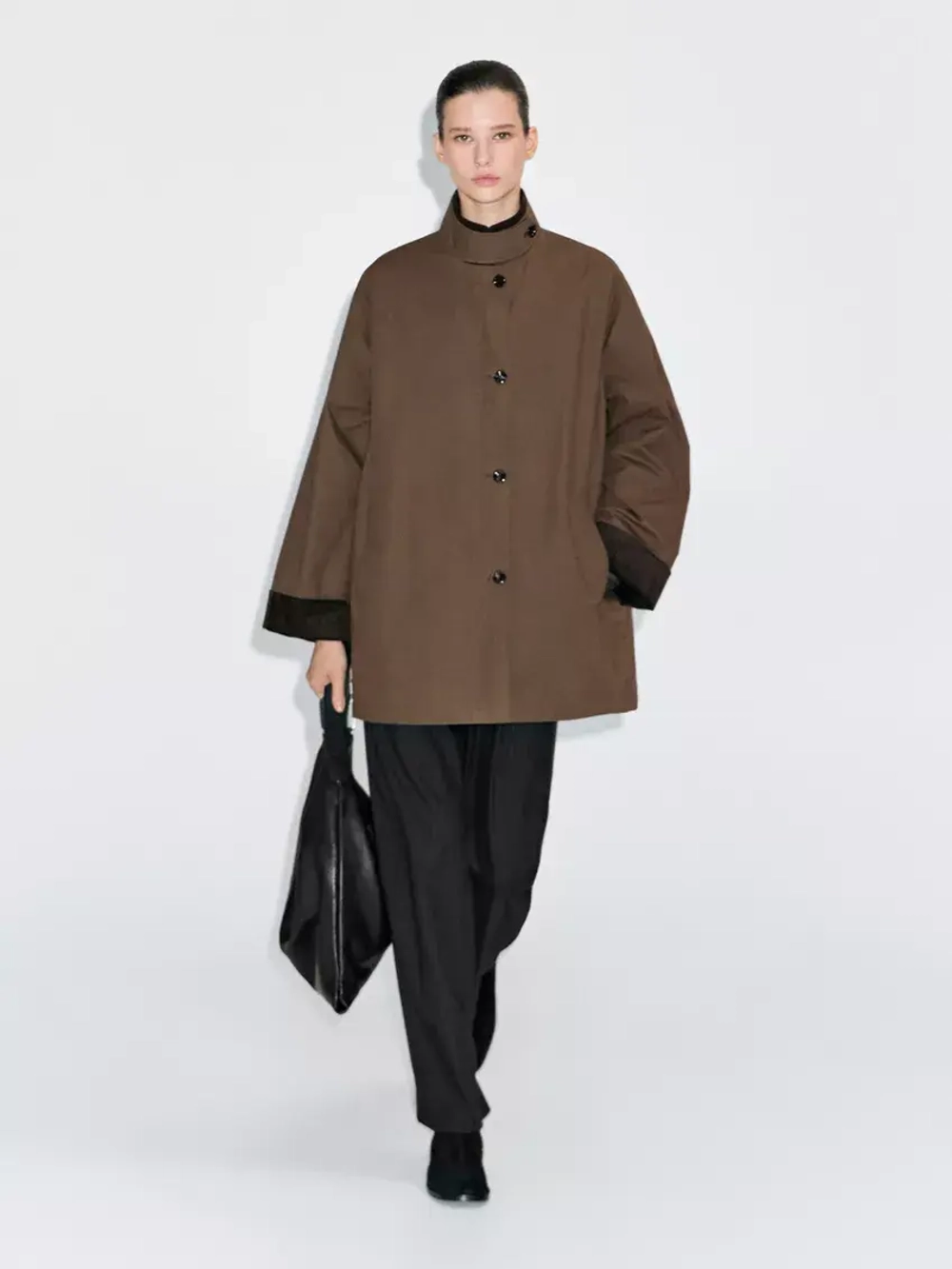 Massimo Dutti Парка с вощеным воротником и вельветовой деталью, хаки