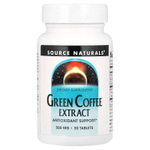Source Naturals, экстракт зеленого кофе, 30 таблеток (500 мг в одной таблетке)