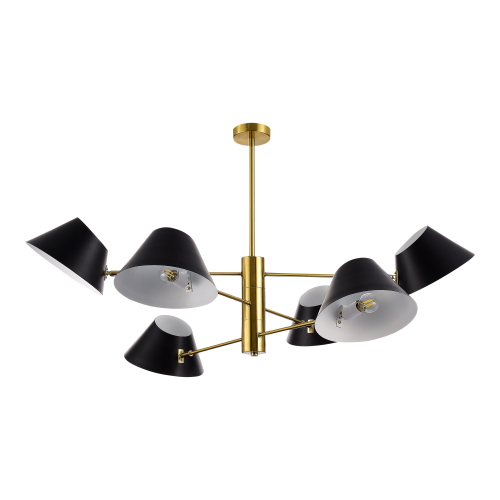 SLE1253-343-06 Светильник подвесной Латунь/Черный, Белый E14 6*60W NORBI