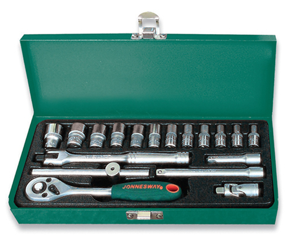 S04H2118S Набор головок торцевых 1/4"DR, 4-13 мм, 18 предметов