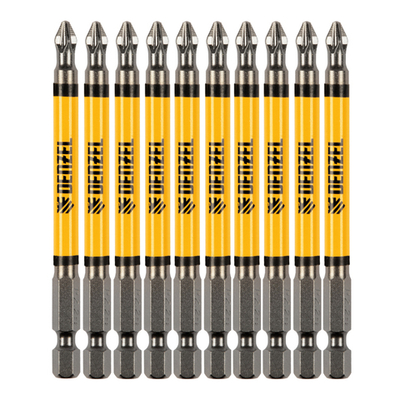 Бита PZ2х90, сталь S2, цилиндр., 10 шт. Е 6,3 Denzel