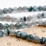 Моховый агат бусины (сорт Б), матовый шар, диаметр около 6,3 мм, цена за 30 шт (1/2 нити)