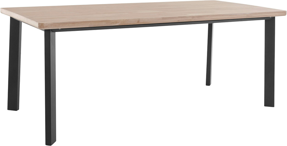 Стол кухонный, 125х95х76, Виби, массив дуба, обеденный на металлических ножках, Dipriz