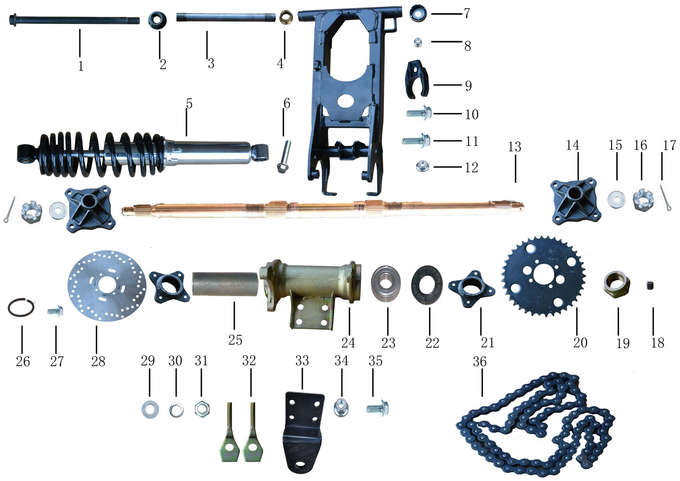 Запчасти к квадроциклу Motax Grizlik 300. Рис. 5