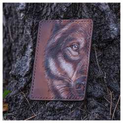 Кожаный картхолдер «Волк»