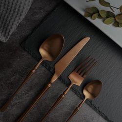 Нож столовый 22,9 см матовая цвет медь PVD   [12]