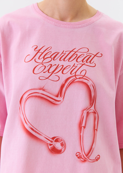 Футболка Глоу Оверсайз, розовая