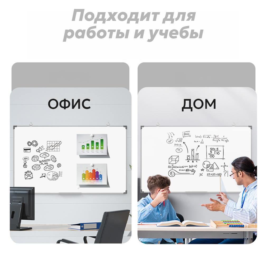 Доска магнитно-маркерная DELI 90 х 150 см