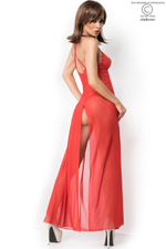 Красная длинная сорочка с вырезом сзади LXL 46-48 (Цвет: красный)