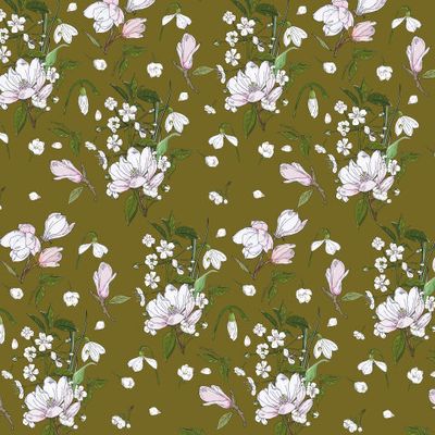 весенний сад на зелёном