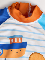 Костюм плавательный слитный для мальчика Next E91-833, Белый, Синий